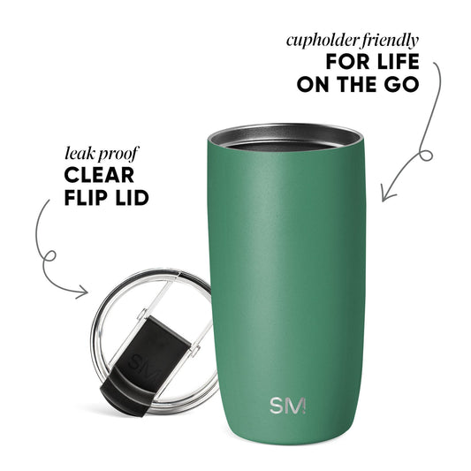 Voyager Tumbler with Clear Flip Lid & Straw